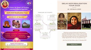Invitation for Delhi-NCR Realisation Tour, 12 – 22 March, 2023
