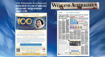 National newspaper announcement for 100th year Birthday 2023