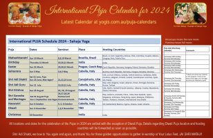 International Puja Calendar for 2024