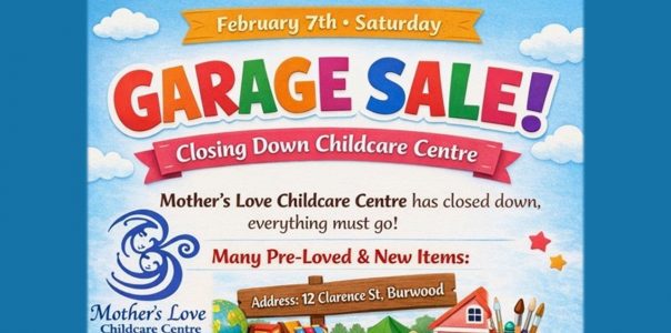 Garage Sale Mother’s Love Childcare – Sat 7th Feb 2026