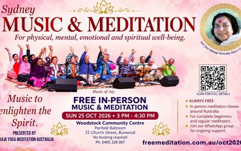 Sydney Music & Meditation with Music of Joy – Sun 25 Oct 2026